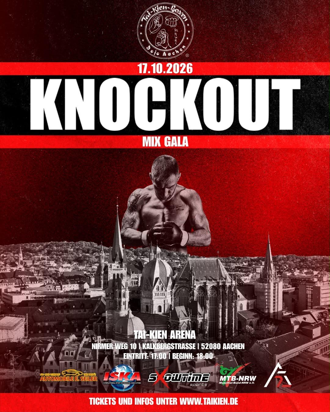 Knockout Mix Gala am 17.10.2026 in der Tai-Kien Arena Aachen